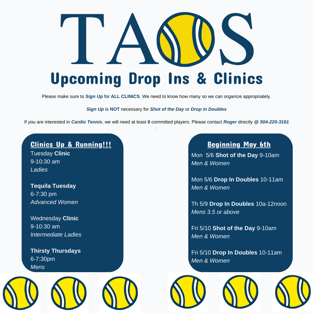 Clinic and Drop In Sked 