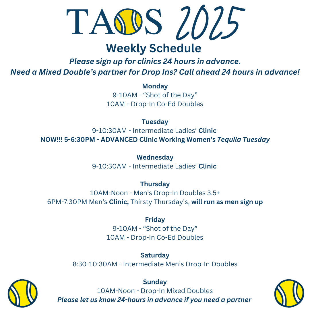 2025 Clinics & Drop Ins